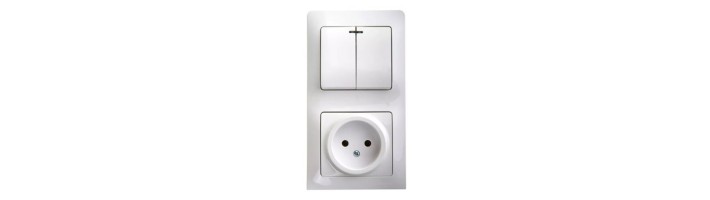SYSTEME ELECTRIC GLOSSA белый: стильный и удобный комбинированный 2-клавишный блок