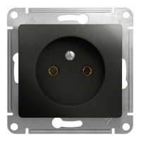 Розетка SYSTEME ELECTRIC GLOSSA, скрытый монтаж, без заземления, антрацит