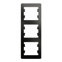 Рамка 3 поста SYSTEME ELECTRIC GLOSSA, вертикальная, антрацит