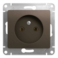 Розетка SYSTEME ELECTRIC GLOSSA, скрытый монтаж, без заземления, шоколад