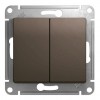 Выключатель 2-клавишный SYSTEME ELECTRIC GLOSSA, скрытый монтаж, шоколад