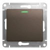 Переключатель 1-клавишный SYSTEME ELECTRIC GLOSSA, с подсветкой, скрытый монтаж, шоколад