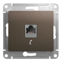 Розетка 1xRJ11 SYSTEME ELECTRIC GLOSSA, шоколад