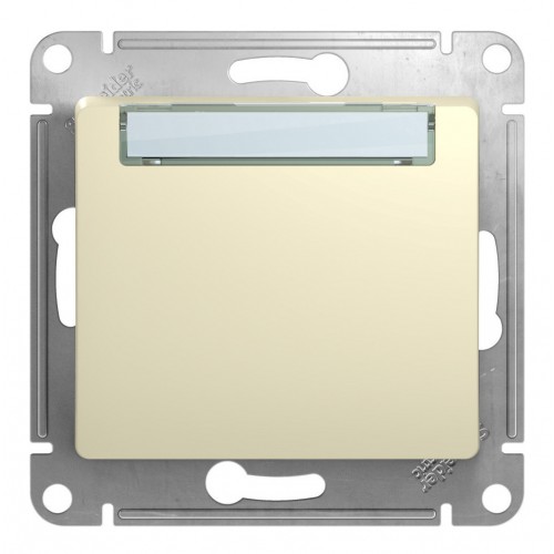 Выключатель 1-клавишный кнопочный SYSTEME ELECTRIC GLOSSA, скрытый монтаж, бежевый