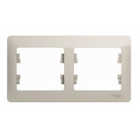 Рамка 2 поста SYSTEME ELECTRIC GLOSSA, горизонтальная, молочный