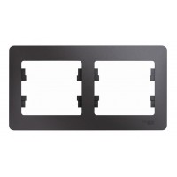 Рамка 2 поста SYSTEME ELECTRIC GLOSSA, горизонтальная, графит