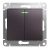 Выключатель 2-клавишный SYSTEME ELECTRIC GLOSSA, с подсветкой, скрытый монтаж, сиреневый туман