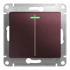 Выключатель 2-клавишный SYSTEME ELECTRIC GLOSSA, с подсветкой, скрытый монтаж, баклажановый
