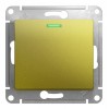 Переключатель 1-клавишный SYSTEME ELECTRIC GLOSSA, с подсветкой, скрытый монтаж, фисташковый
