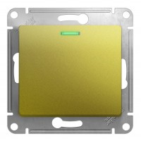 Выключатель 1-клавишный SYSTEME ELECTRIC GLOSSA, с подсветкой, скрытый монтаж, фисташковый