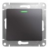 Выключатель 1-клавишный SYSTEME ELECTRIC GLOSSA, с подсветкой, скрытый монтаж, графит
