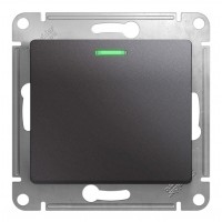 Выключатель 1-клавишный SYSTEME ELECTRIC GLOSSA, с подсветкой, скрытый монтаж, графит