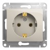 Розетка SYSTEME ELECTRIC GLOSSA, скрытый монтаж, с заземлением, молочный