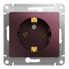 Розетка SYSTEME ELECTRIC GLOSSA, скрытый монтаж, с заземлением, баклажановый