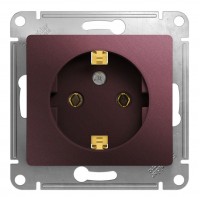 Розетка SYSTEME ELECTRIC GLOSSA, скрытый монтаж, с заземлением, баклажановый