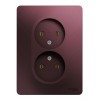 Розетка двухместная SYSTEME ELECTRIC GLOSSA, скрытый монтаж, без заземления, баклажановый