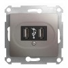 Розетка 2xUSB SYSTEME ELECTRIC GLOSSA, платина