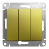 Выключатель 3-клавишный SYSTEME ELECTRIC GLOSSA, скрытый монтаж, фисташковый