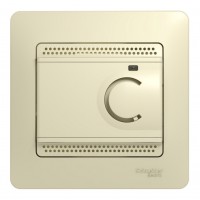 Термостат для теплого пола SYSTEME ELECTRIC GLOSSA, с датчиком, бежевый