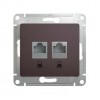 Розетка 2xRJ45 Cat.5 SYSTEME ELECTRIC GLOSSA, графит