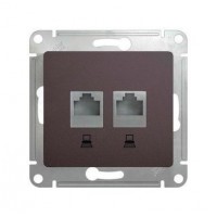 Розетка 2xRJ45 Cat.5 SYSTEME ELECTRIC GLOSSA, графит