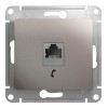 Розетка 1xRJ11 SYSTEME ELECTRIC GLOSSA, платина