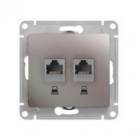 Розетка 2xRJ45 Cat.5 SYSTEME ELECTRIC GLOSSA, платина