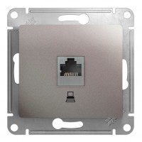 Розетка 1xRJ45 Cat.5 SYSTEME ELECTRIC GLOSSA, платина