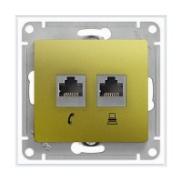 Розетка 2xRJ45 Cat.5 SYSTEME ELECTRIC GLOSSA, фисташковый