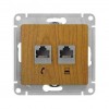 Розетка двойная компьютерная RJ45 Cat.5 SYSTEME ELECTRIC GLOSSA, дуб