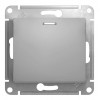 Выключатель 1-клавишный кнопочный SYSTEME ELECTRIC GLOSSA, с подсветкой, скрытый монтаж, алюминий