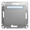 Выключатель 1-клавишный кнопочный SYSTEME ELECTRIC GLOSSA, скрытый монтаж, алюминий