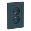 Розетка двухместная SYSTEME ELECTRIC ATLASDESIGN, скрытый монтаж, без заземления, со шторками, изумруд