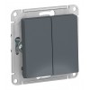 Переключатель 2-клавишный SYSTEME ELECTRIC ATLASDESIGN, скрытый монтаж, грифель