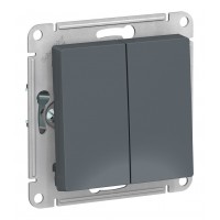 Переключатель 2-клавишный SYSTEME ELECTRIC ATLASDESIGN, скрытый монтаж, грифель