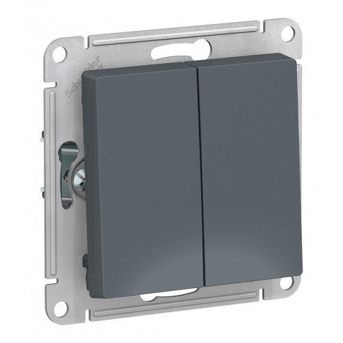 Переключатель 2-клавишный SYSTEME ELECTRIC ATLASDESIGN, скрытый монтаж, грифель
