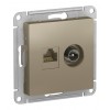 Розетка TV+RJ45 Cat.5 SYSTEME ELECTRIC ATLASDESIGN, оконечная, шампань
