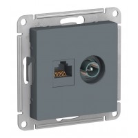 Розетка TV+RJ45 Cat.5 SYSTEME ELECTRIC ATLASDESIGN, оконечная, грифель