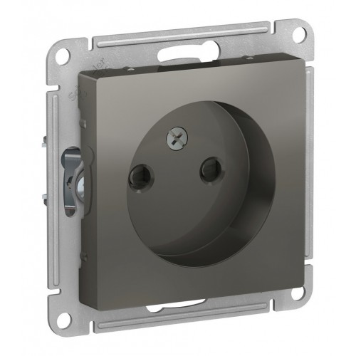 Розетка SYSTEME ELECTRIC ATLASDESIGN, скрытый монтаж, без заземления, со шторками, сталь