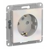 Розетка SYSTEME ELECTRIC ATLASDESIGN, скрытый монтаж, с заземлением, со шторками, жемчуг