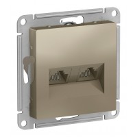 Розетка компьютерная 2xRJ45 Cat.5 SYSTEME ELECTRIC ATLASDESIGN, шампань