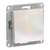 Выключатель 1-клавишный кнопочный SYSTEME ELECTRIC ATLASDESIGN, скрытый монтаж, жемчуг