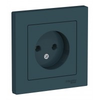 Розетка SYSTEME ELECTRIC ATLASDESIGN, скрытый монтаж, без заземления, изумруд