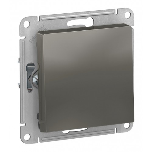 Выключатель 1-клавишный SYSTEME ELECTRIC ATLASDESIGN, скрытый монтаж, сталь