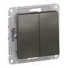 Переключатель 2-клавишный SYSTEME ELECTRIC ATLASDESIGN, скрытый монтаж, сталь