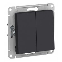 Переключатель 2-клавишный SYSTEME ELECTRIC ATLASDESIGN, скрытый монтаж, карбон