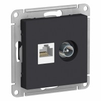 Розетка TV+RJ45 Cat.5 SYSTEME ELECTRIC ATLASDESIGN, оконечная, карбон