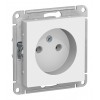 Розетка SYSTEME ELECTRIC ATLASDESIGN, скрытый монтаж, без заземления, винтовые клеммы, белый