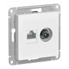 Розетка TV+RJ45 Cat.5 SYSTEME ELECTRIC ATLASDESIGN, оконечная, белый
