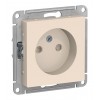 Розетка SYSTEME ELECTRIC ATLASDESIGN, скрытый монтаж, без заземления, со шторками, винтовые клеммы, бежевый